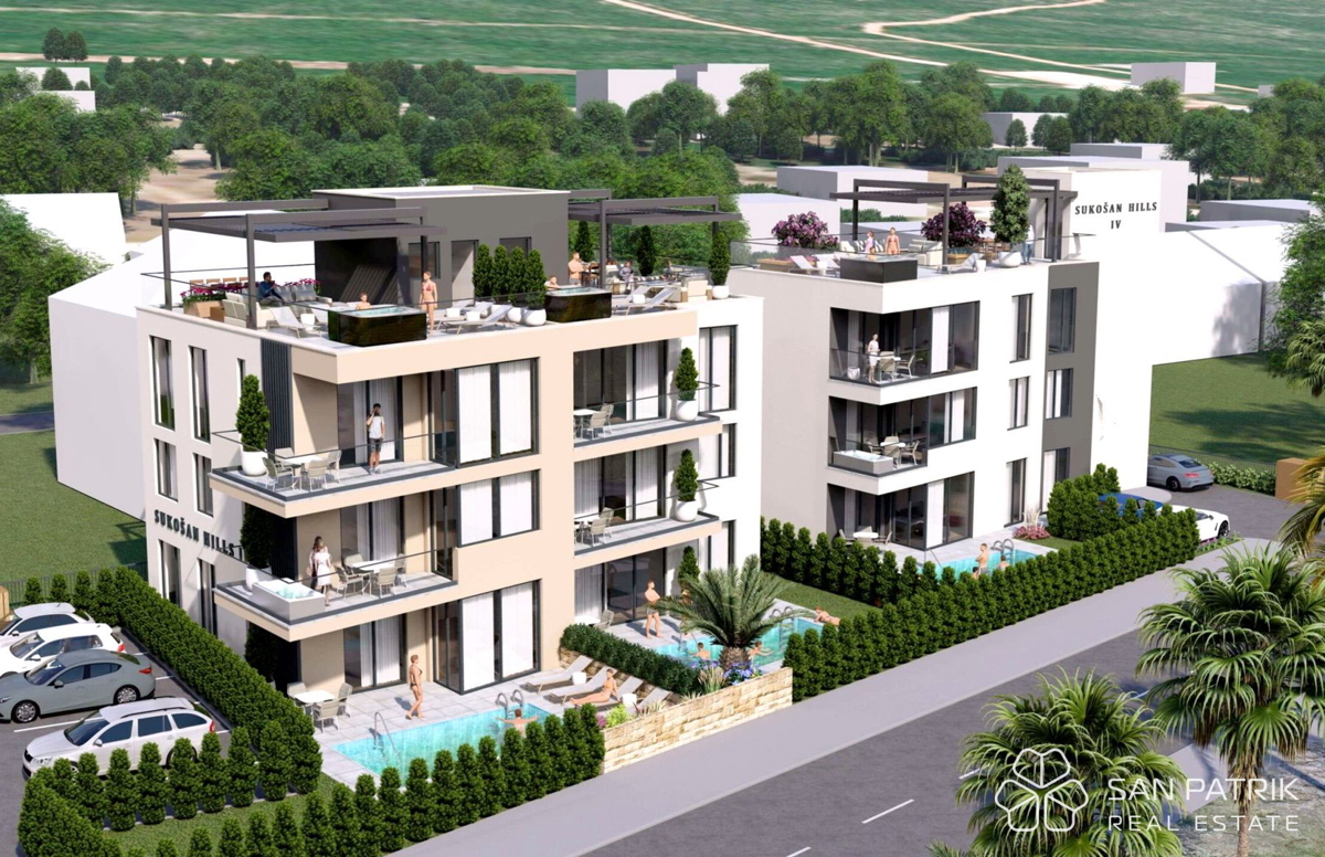 Življenje ob morju: Moderno stanovanje - penthouse (104 m2) v Sukošanu