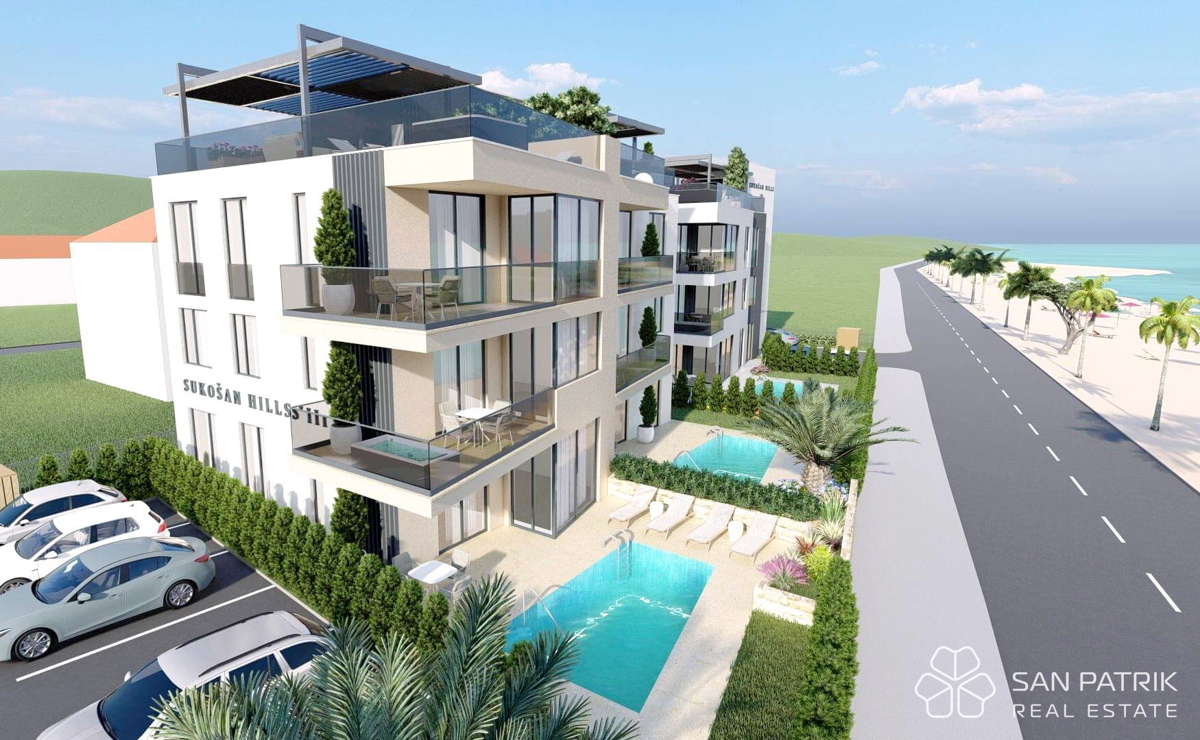 Življenje ob morju: Moderno stanovanje - penthouse (104 m2) v Sukošanu