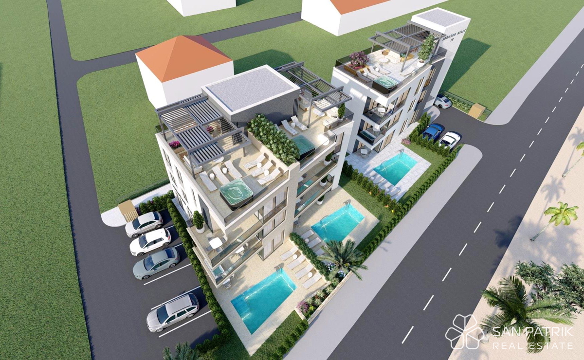 Življenje ob morju: Moderno stanovanje - penthouse (104 m2) v Sukošanu