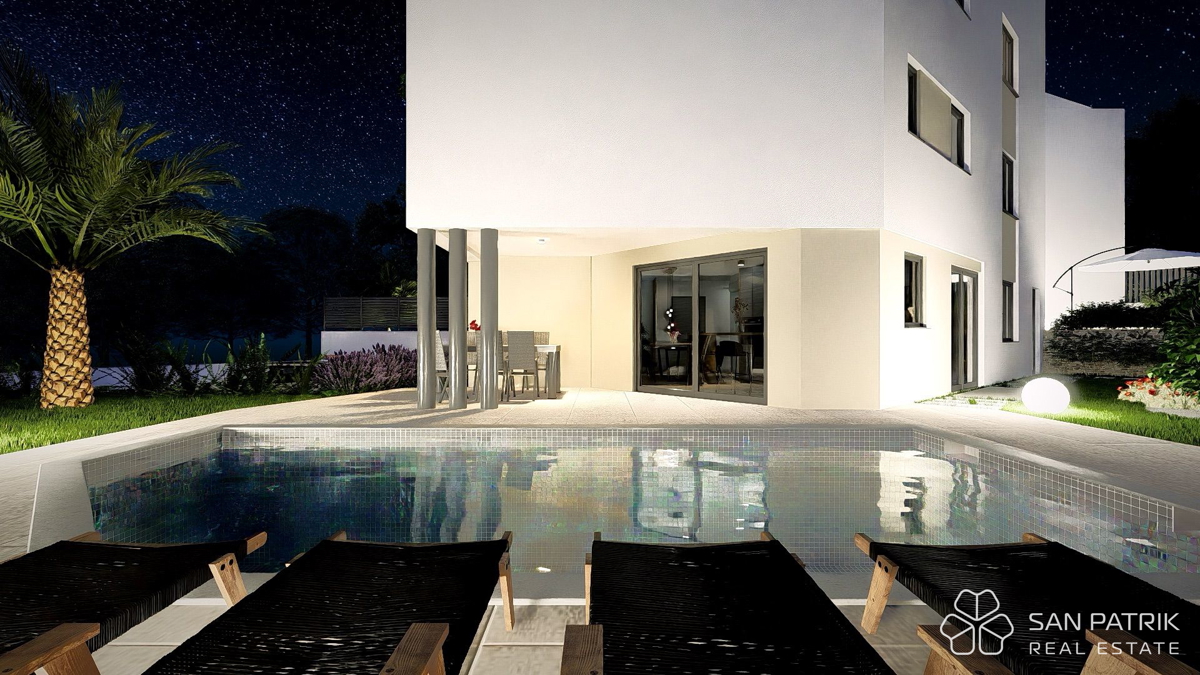 Eleganten apartma z bazenom in pogledom na morje – Vrbnik, otok Krk