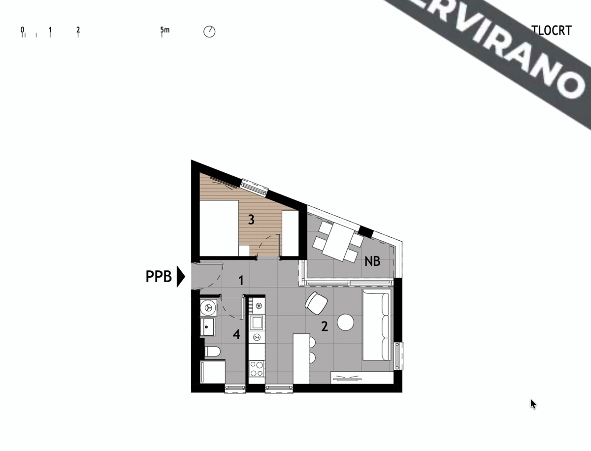 Novogradnja z razgledom na morje, 250 m od plaže, Podstrana