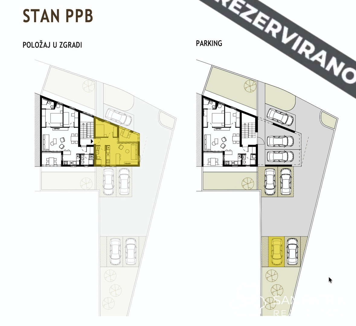 Novogradnja z razgledom na morje, 250 m od plaže, Podstrana