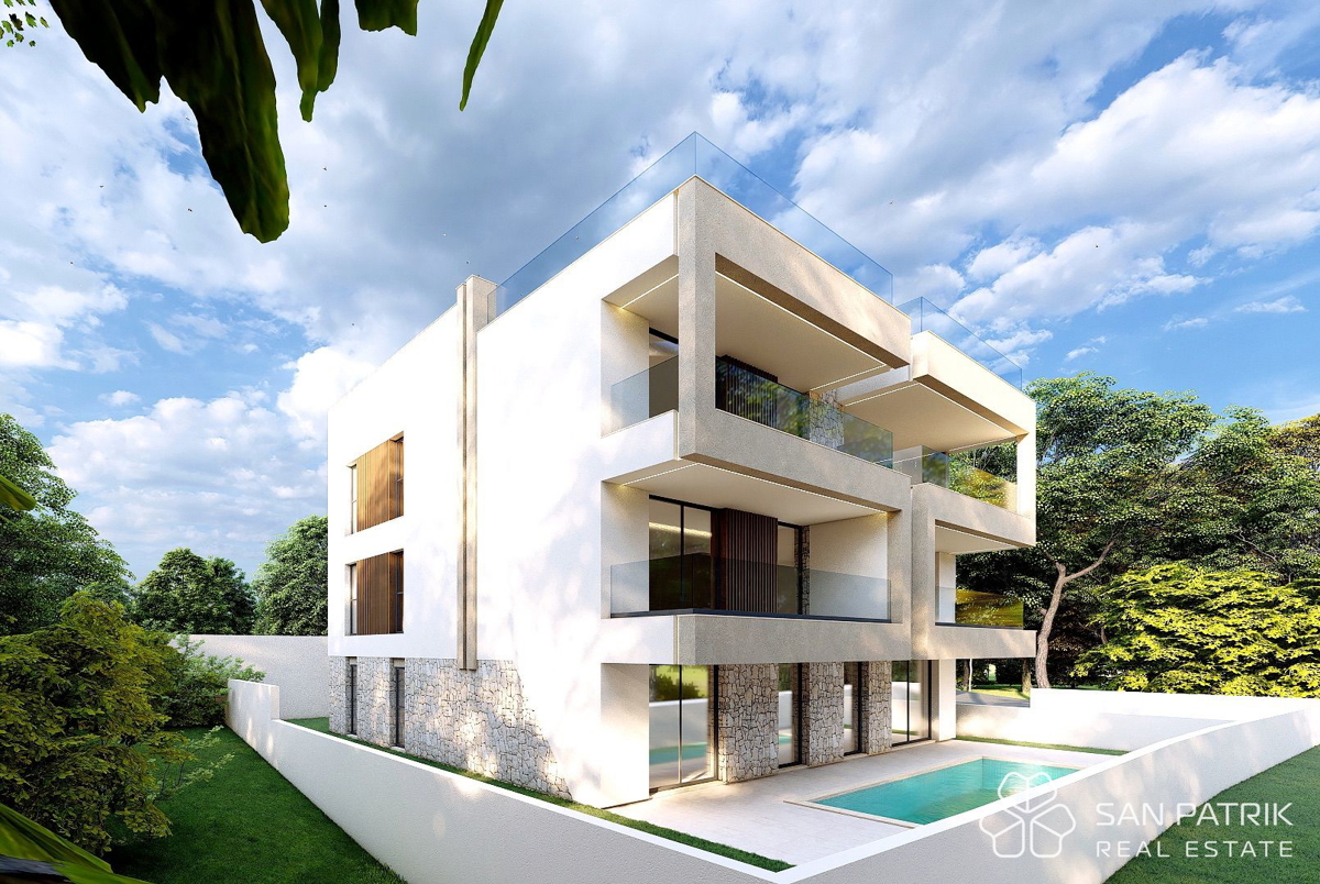 Kožino - Zadar: 4-sobna luksuzna novogradnja (156m2), 250m od morja, bazen