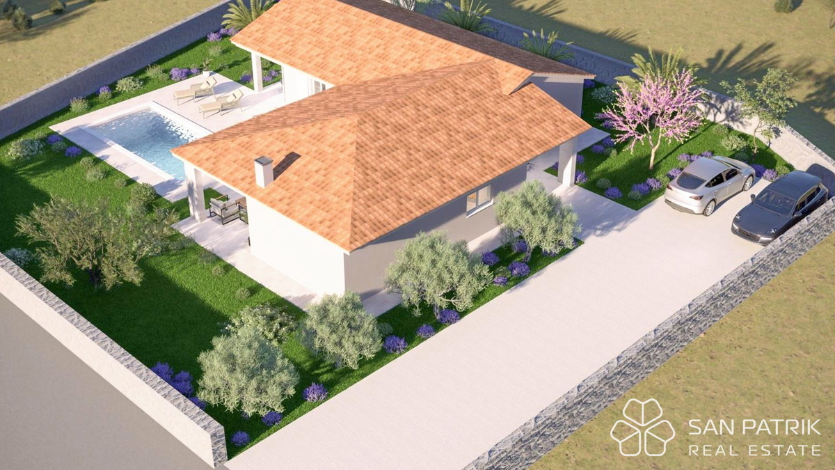 Sodobna pritlična hiša (130 m2) na mirni lokaciji v Istri, v bližini Labina