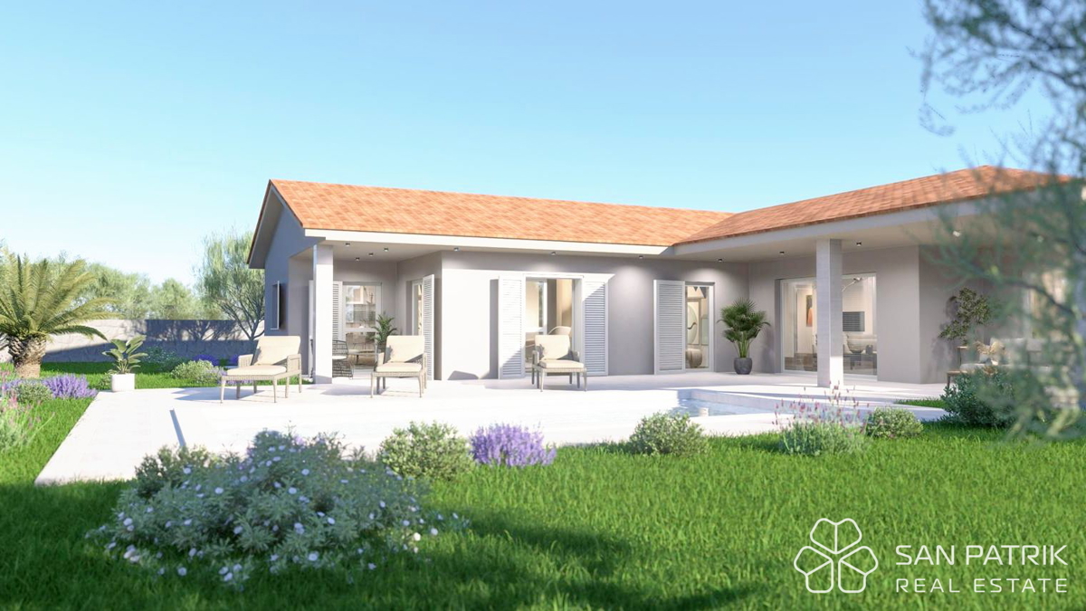 Sodobna pritlična hiša (130 m2) na mirni lokaciji v Istri, v bližini Labina