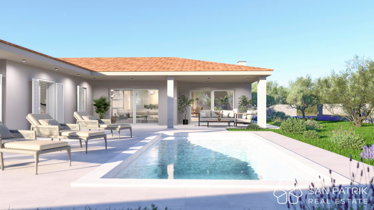 Sodobna pritlična hiša (130 m2) na mirni lokaciji v Istri, v bližini Labina