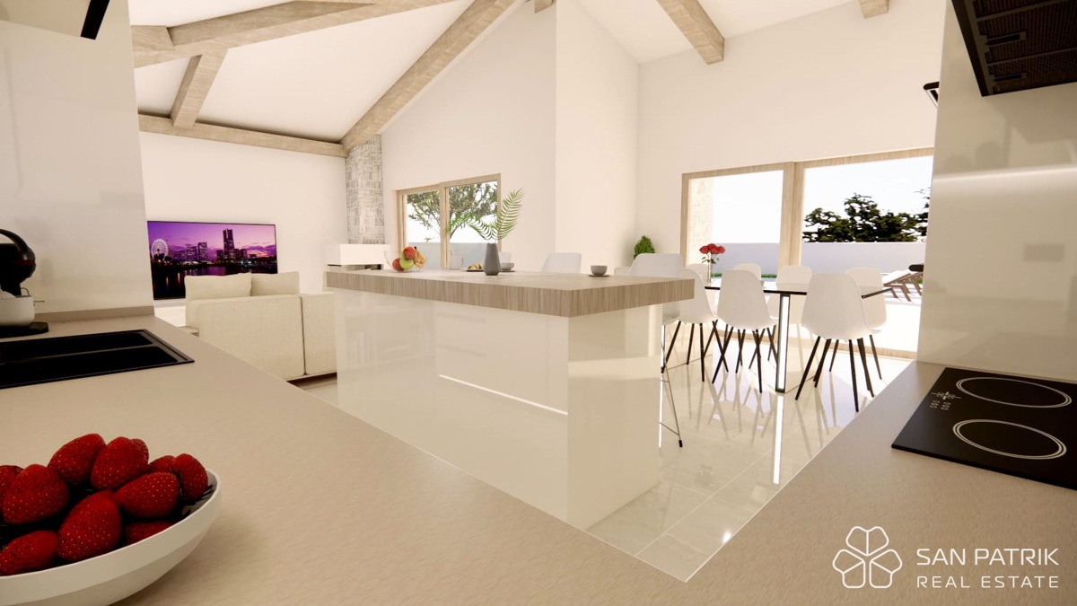 Sodobna pritlična hiša (130 m2) na mirni lokaciji v Istri, v bližini Labina