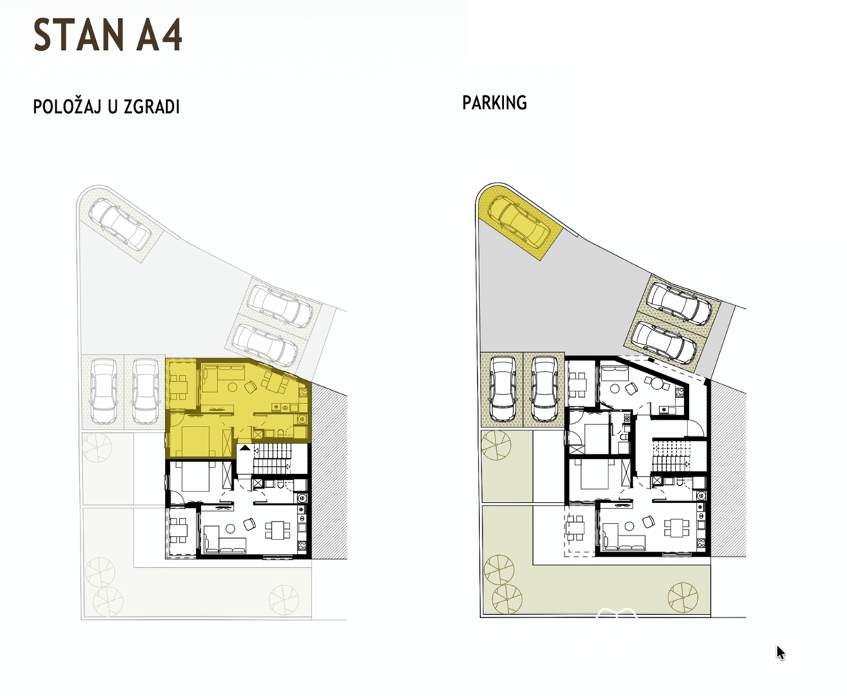 Novogradnja z razgledom na morje, 250 m od plaže, Podstrana