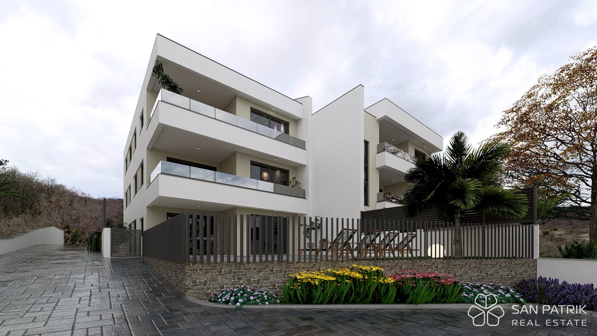 Eleganten apartma z bazenom in pogledom na morje – Vrbnik, otok Krk