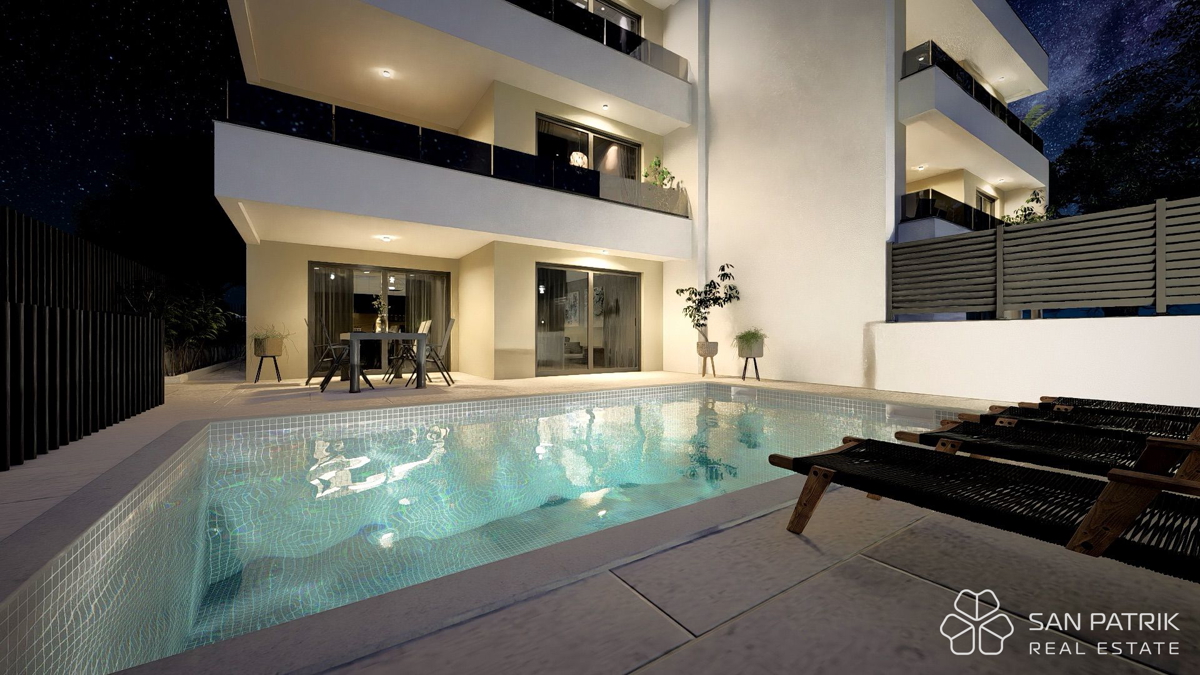 Eleganten apartma z bazenom in pogledom na morje – Vrbnik, otok Krk