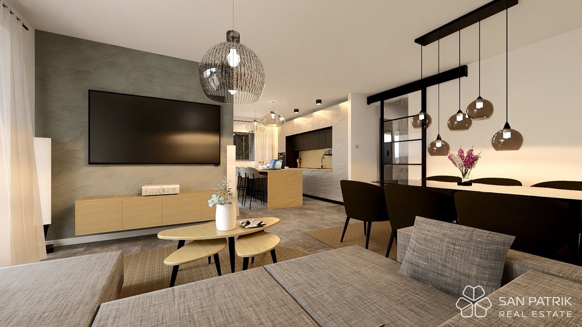 Eleganten apartma z bazenom in pogledom na morje – Vrbnik, otok Krk