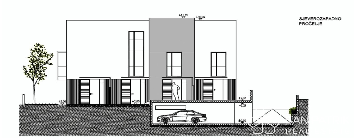 Otok Krk, Mesto Krk - Gradbena parcela s projektom