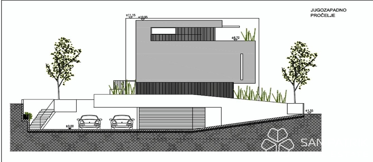 Otok Krk, Mesto Krk - Gradbena parcela s projektom