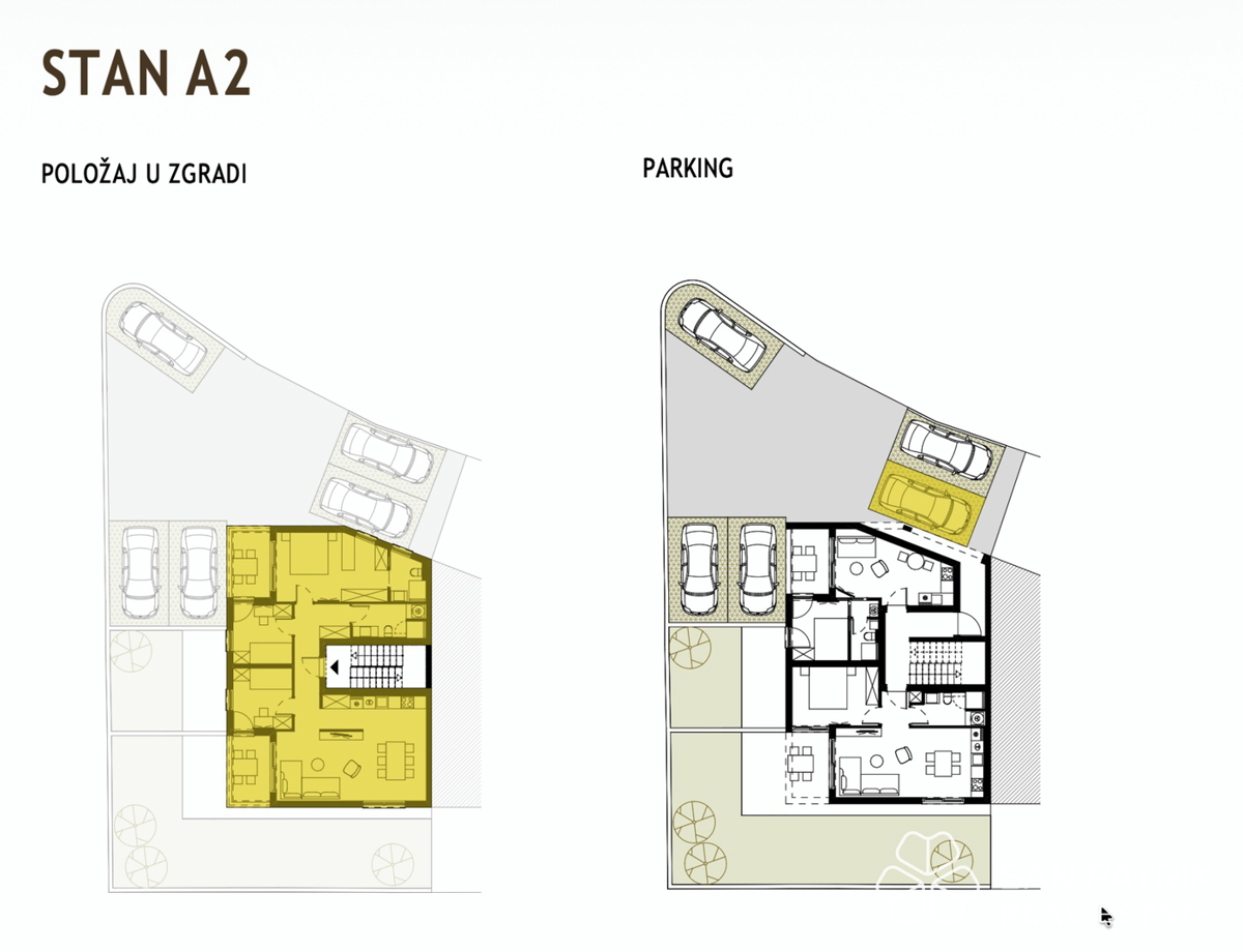 Novogradnja z razgledom na morje, 250 m od plaže, Podstrana