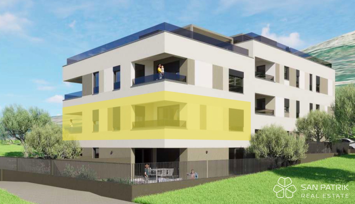 Novogradnja z razgledom na morje, 250 m od plaže, Podstrana