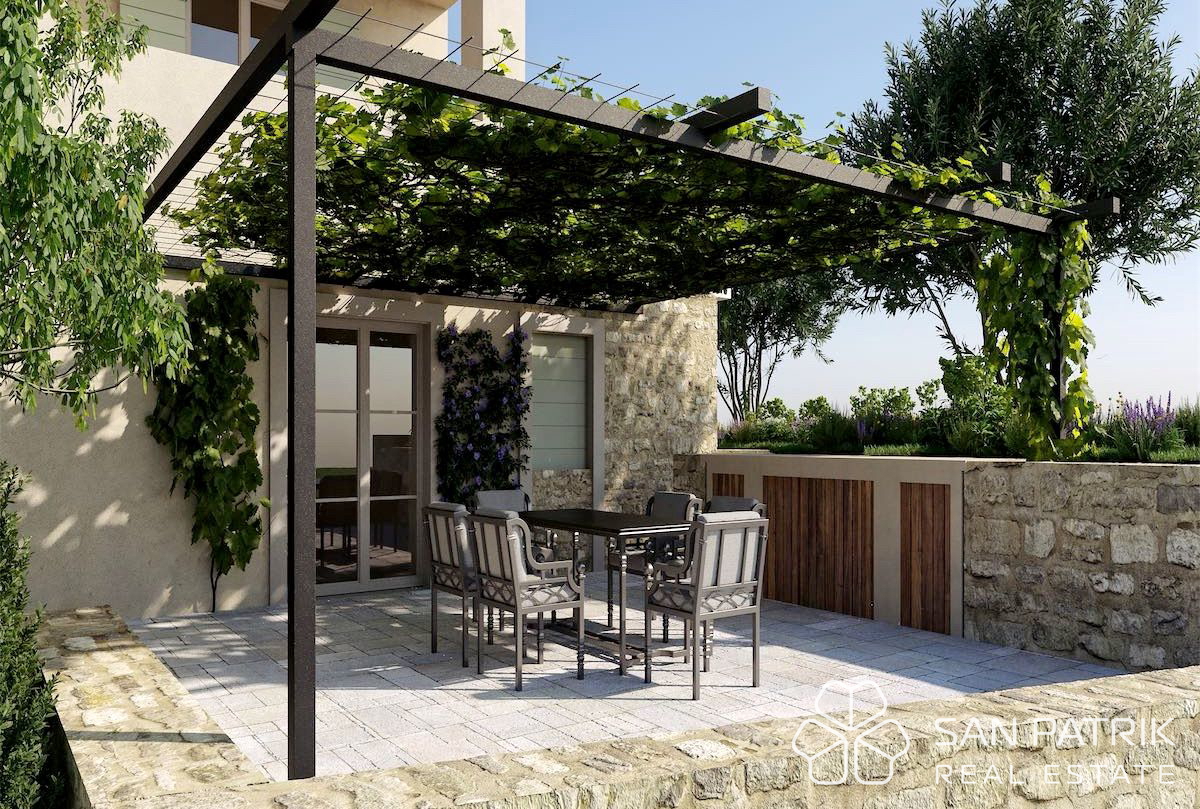 Luksuzna kamnita vila (270 m2) v osrčju Istre, pogled na morje in bazen