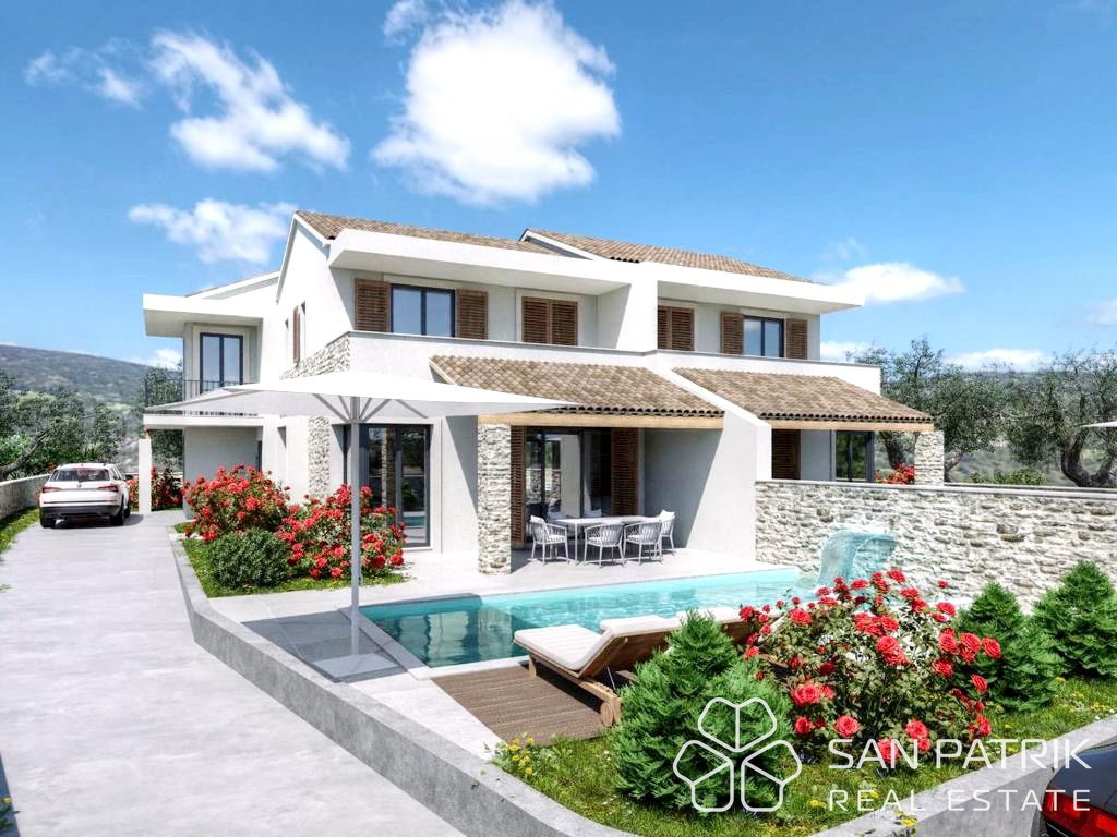 Sodobna novogradnja z bazenom – Dvonadstropni apartmaji v Jezerih na Murterju