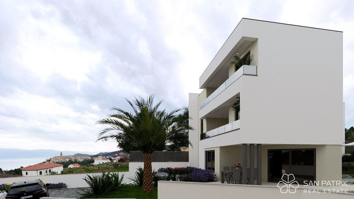 Sodoben penthouse v Vrbniku na otoku Krku – Panoramski pogled na morje
