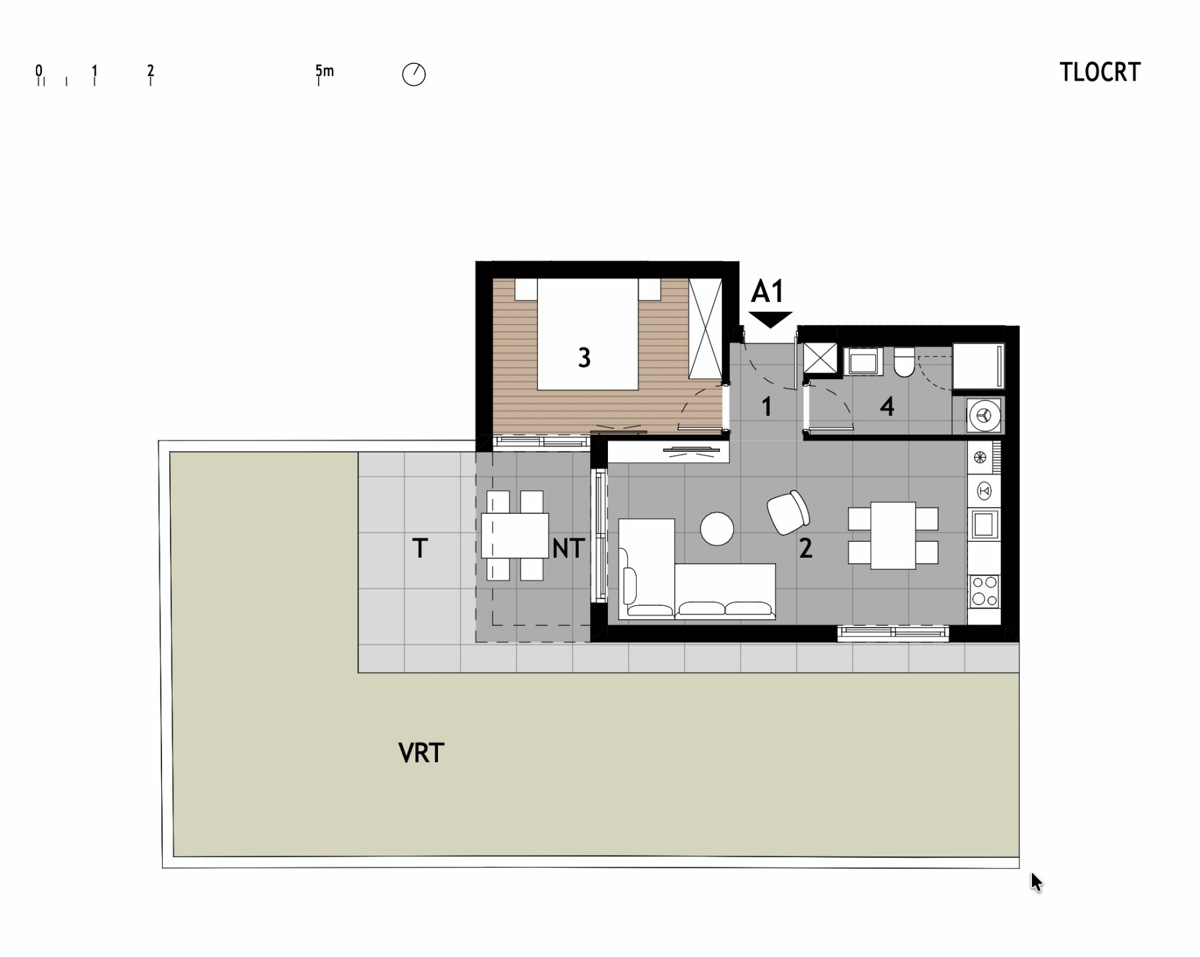 Novogradnja z razgledom na morje, 250 m od plaže, Podstrana