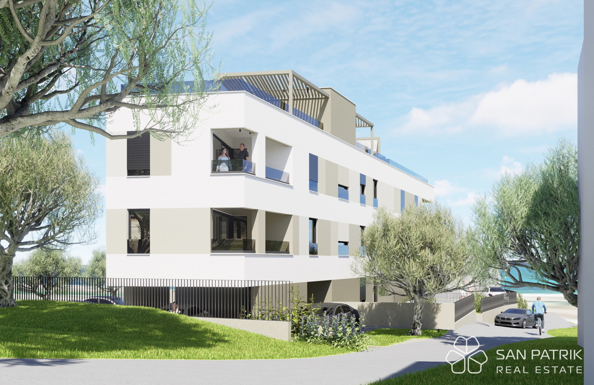 Novogradnja z razgledom na morje, 250 m od plaže, Podstrana