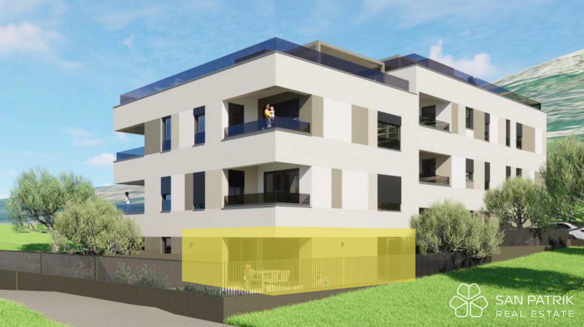 Novogradnja z razgledom na morje, 250 m od plaže, Podstrana