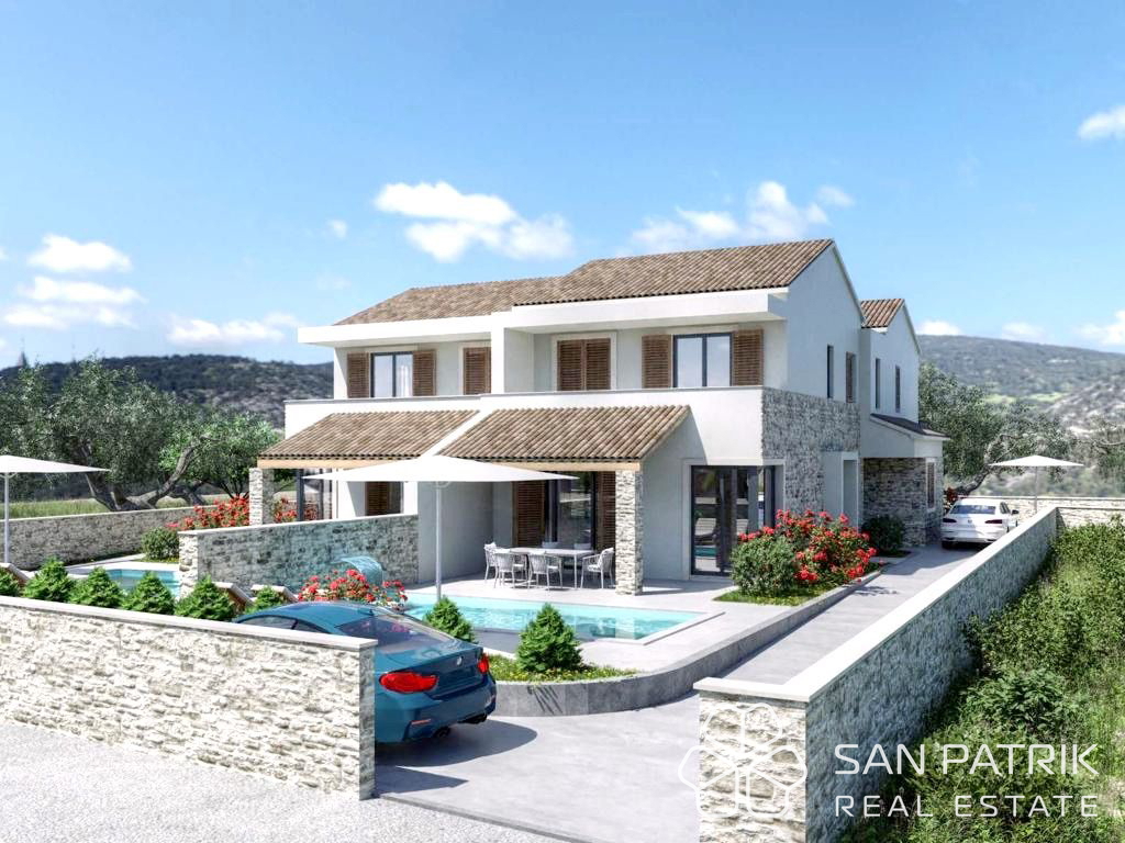 Sodobna novogradnja z bazenom – Dvonadstropni apartmaji v Jezerih na Murterju