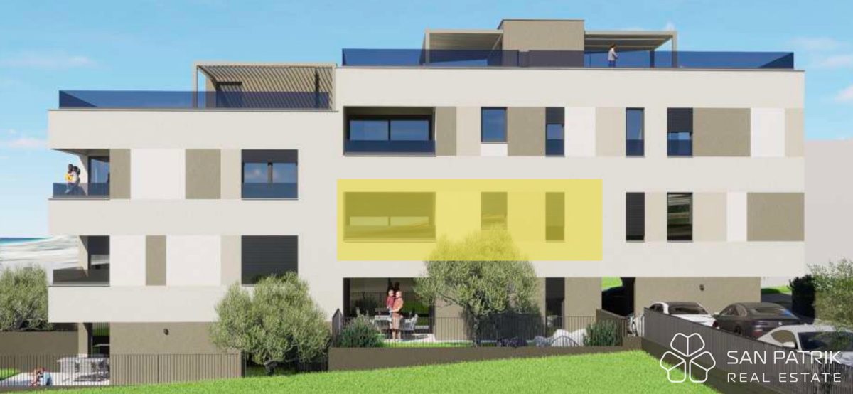 Novogradnja z razgledom na morje, 250 m od plaže, Podstrana