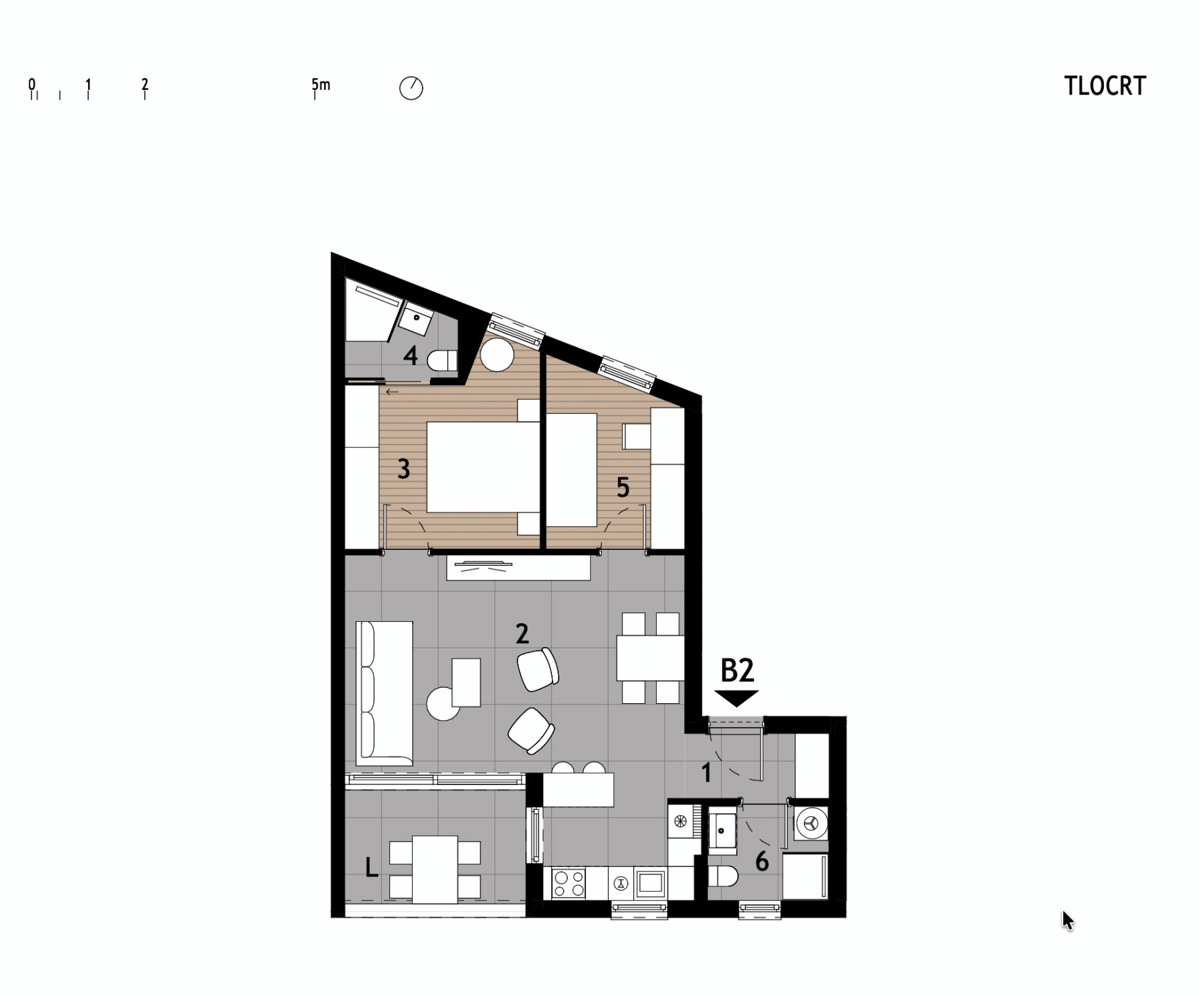 Novogradnja z razgledom na morje, 250 m od plaže, Podstrana