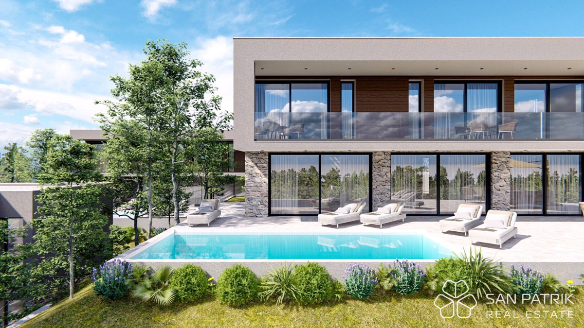 Moderna vila z bazenom in panoramskim razgledom v osrčju Dalmacije