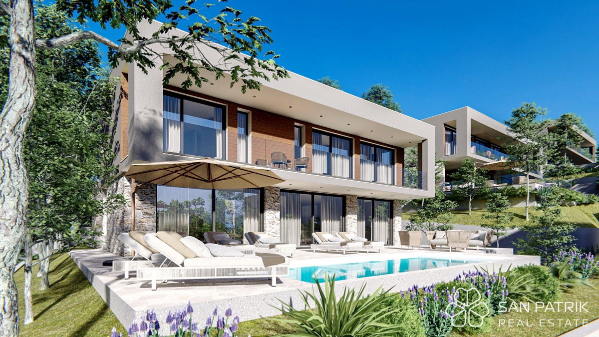 Moderna vila z bazenom in panoramskim razgledom v osrčju Dalmacije