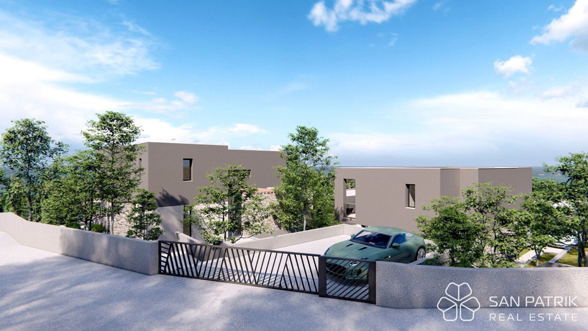 Moderna vila z bazenom in panoramskim razgledom v osrčju Dalmacije