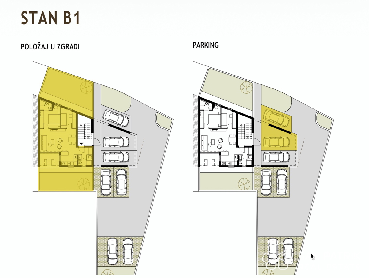 Novogradnja z razgledom na morje, 250 m od plaže, Podstrana