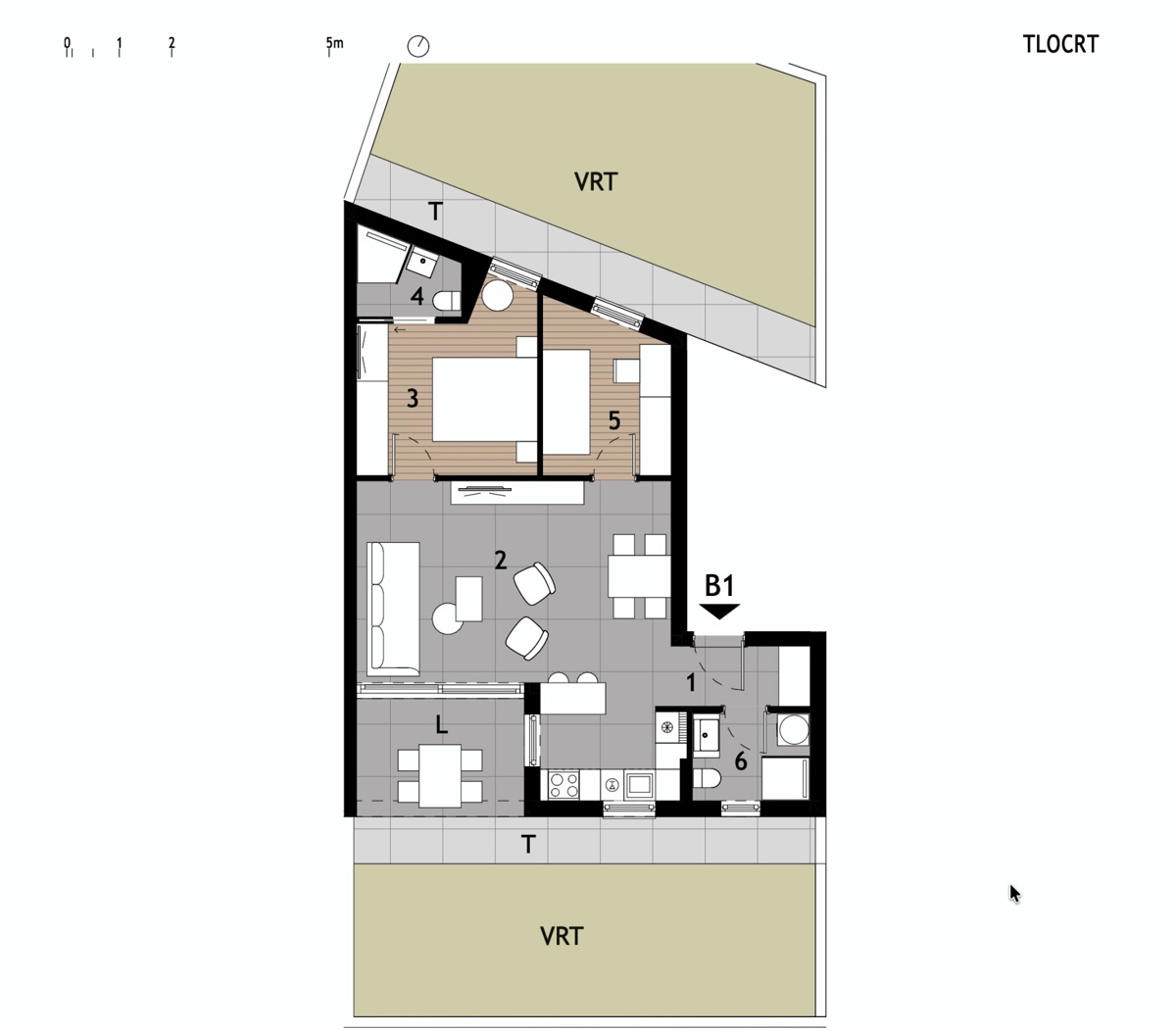 Novogradnja z razgledom na morje, 250 m od plaže, Podstrana