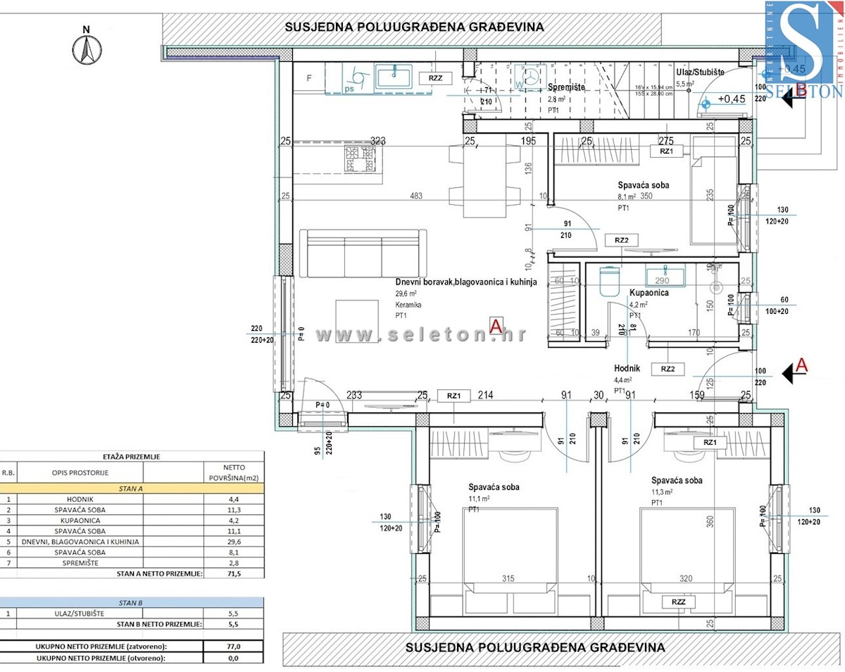 Poreč - okolica, novo stanovanje od 68 m2, 3 spalnice, 2 parkirni mesti