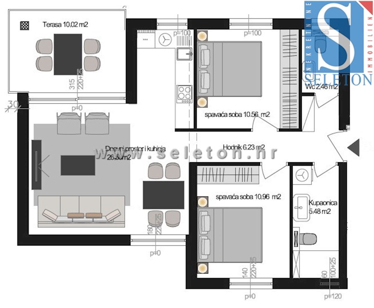 Novo stanovanje 67 m2 s pogledom na morje, DVIGALO, 2 parkirni mesti