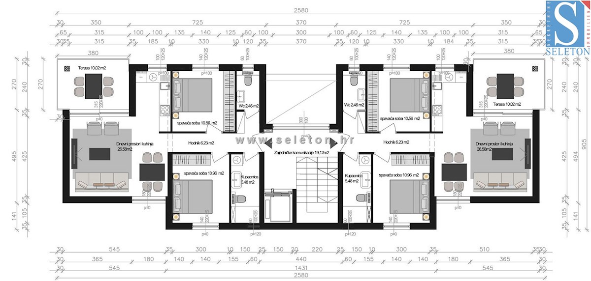 Istra, Poreč, novo stanovanje velikosti 67 m2 z vrtom velikosti 180 m2, 2 parkirnima mestoma, kletjo