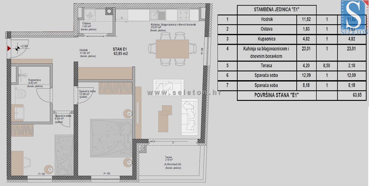 Istra, Poreč, novo stanovanje velikosti 64 m2 v moderni novogradnji, 1. nadstropje