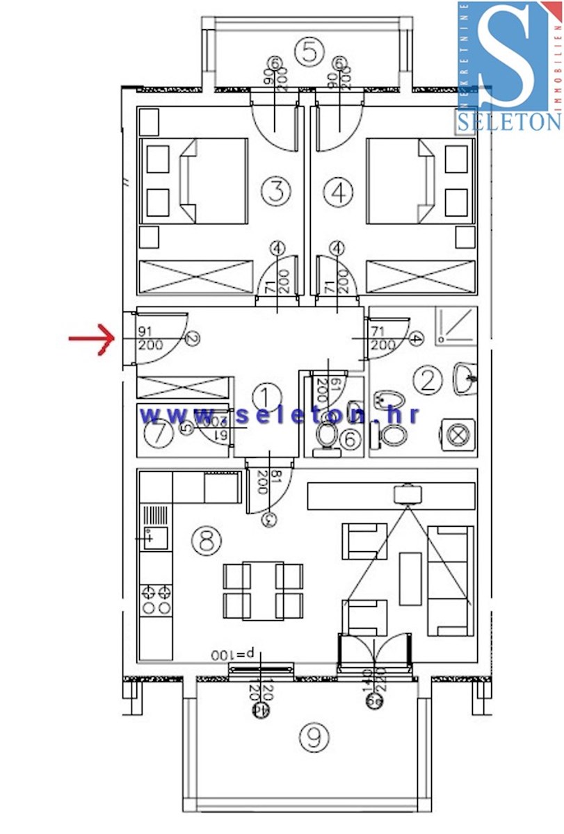 Novo stanovanje v okolici Poreča 72 m2 z vrtom 170 m2