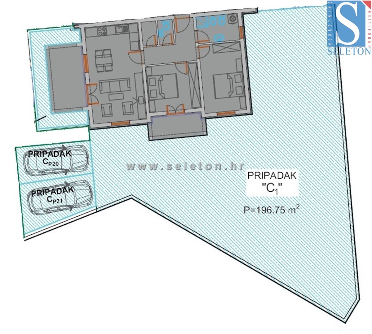 Istra, Poreč, novo stanovanje v okolici Poreča 72 m2 z vrtom 200 m2