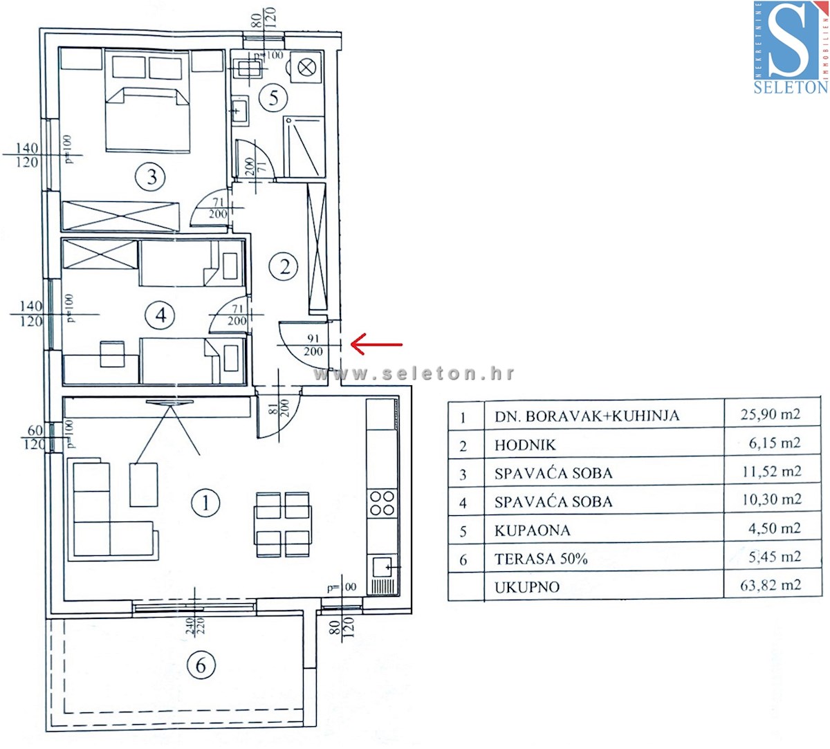 Novo stanovanje 68 m2 v okolici Poreča, 1. nadstropje