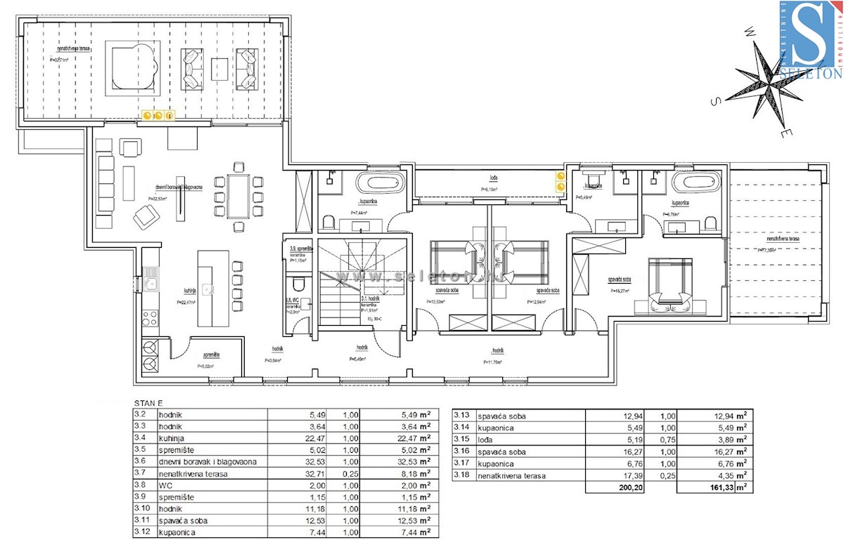 Istra, Poreč, novo stanovanje 161 m2, 2. nadstropje, pogled na morje, cca 800 m od morja (zračne črte)