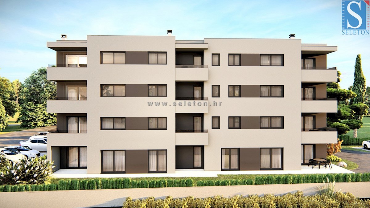 Poreč - stanovanje v izgradnji 76 m2 z vrtom in dvema parkirnima mestoma