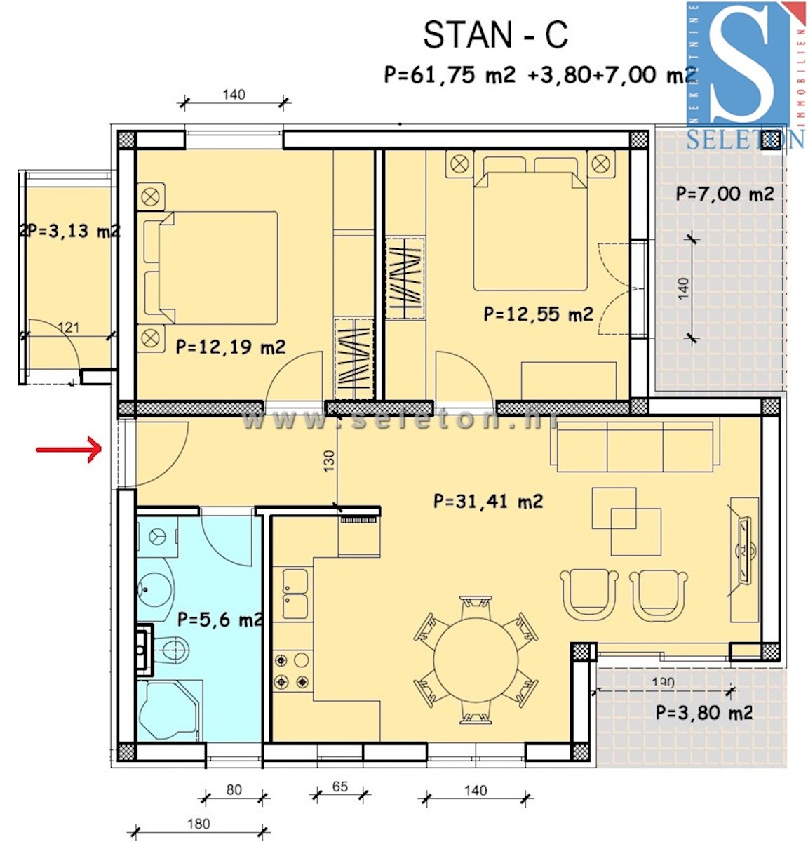 Istra, Poreč, novo stanovanje velikosti 73 m2 v Poreču, 1. nadstropje - v gradnji