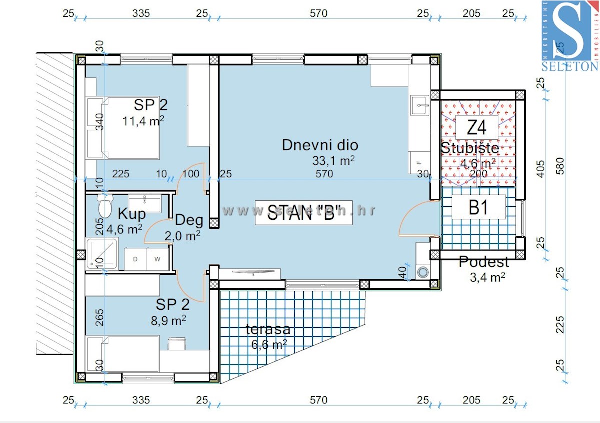 Istra, Poreč, moderno stanovanje 63 m2, 1. nadstropje, talno ogrevanje (TOPLOTNA ČRPALKA)