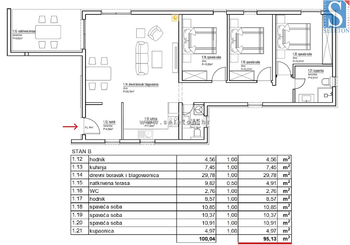 Poreč, novo stanovanje 95 m2 z lastnim vrtom 115 m2, cca 800 m od morja (zračne črte)