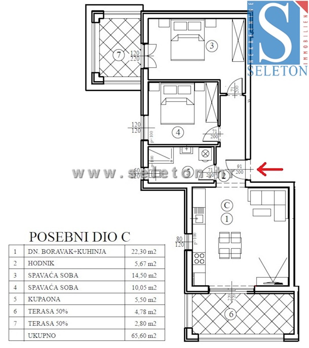 Poreč - okolica, novo stanovanje 66 m2, 2 terasi