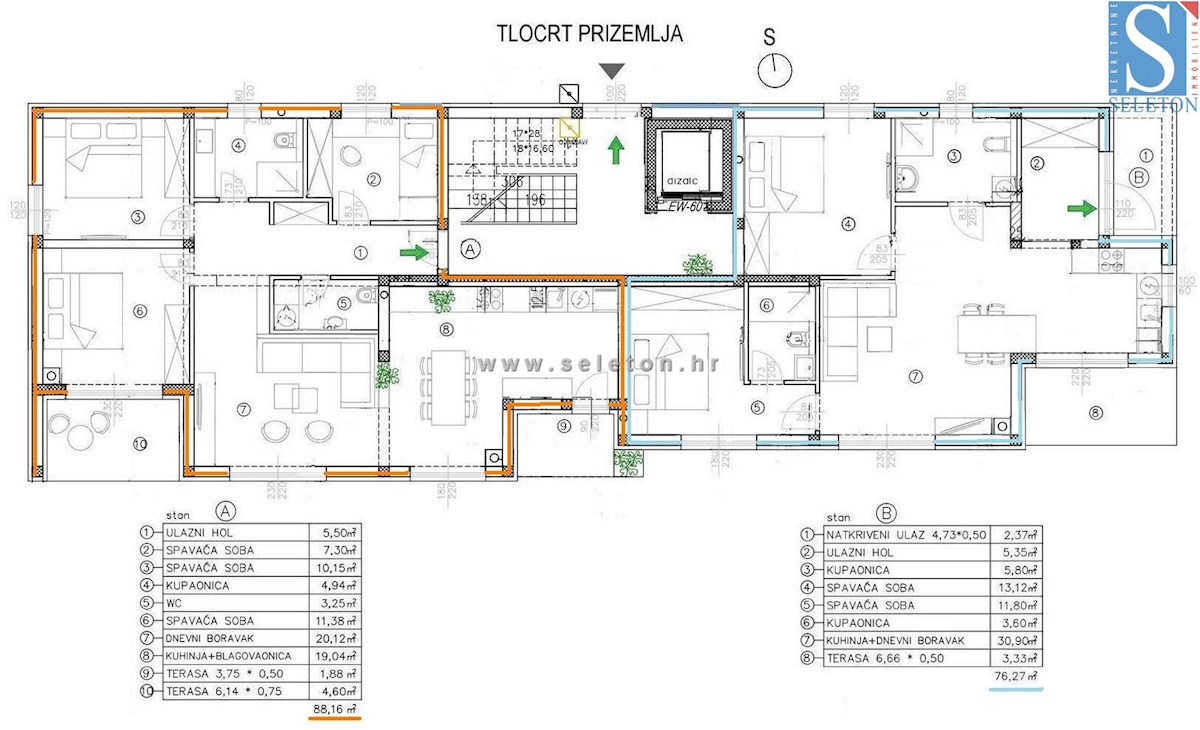 Poreč - stanovanje v izgradnji 76 m2 z vrtom in dvema parkirnima mestoma