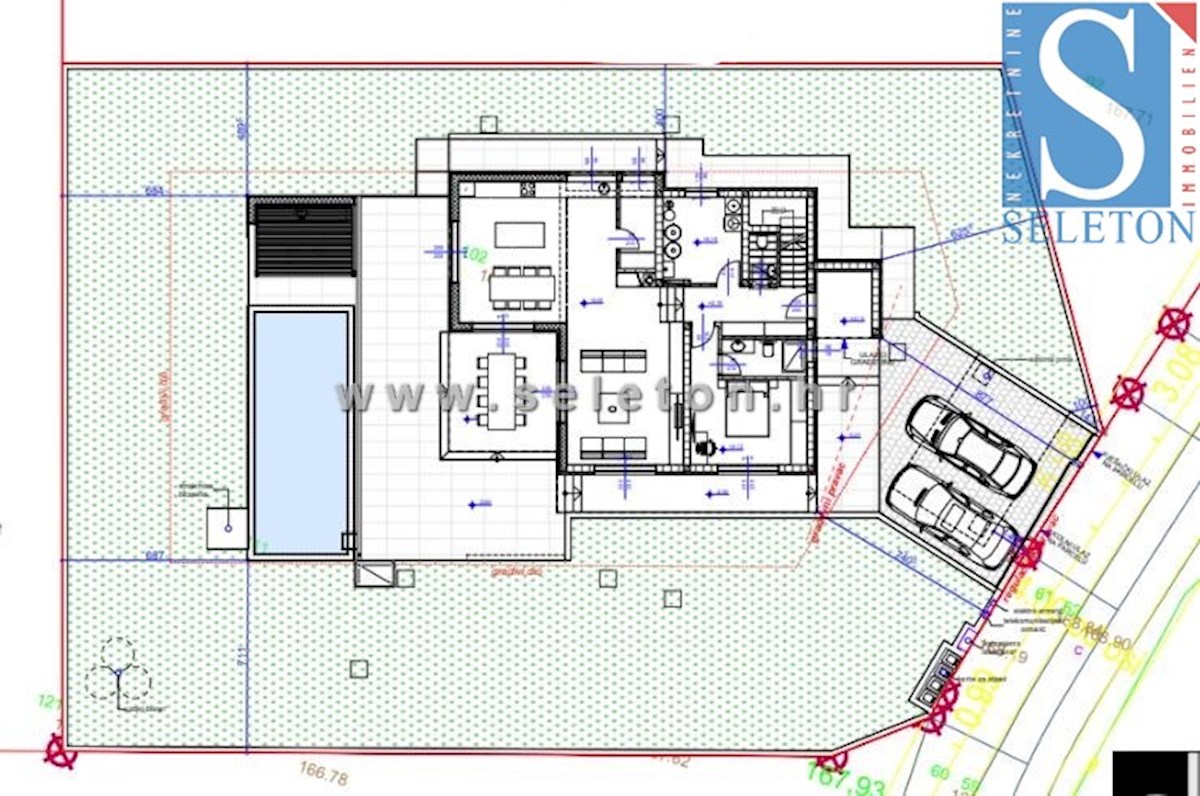 Moderna samostojna hiša 230 m2 z bazenom 30 m2 v okolici Poreča - v gradnji