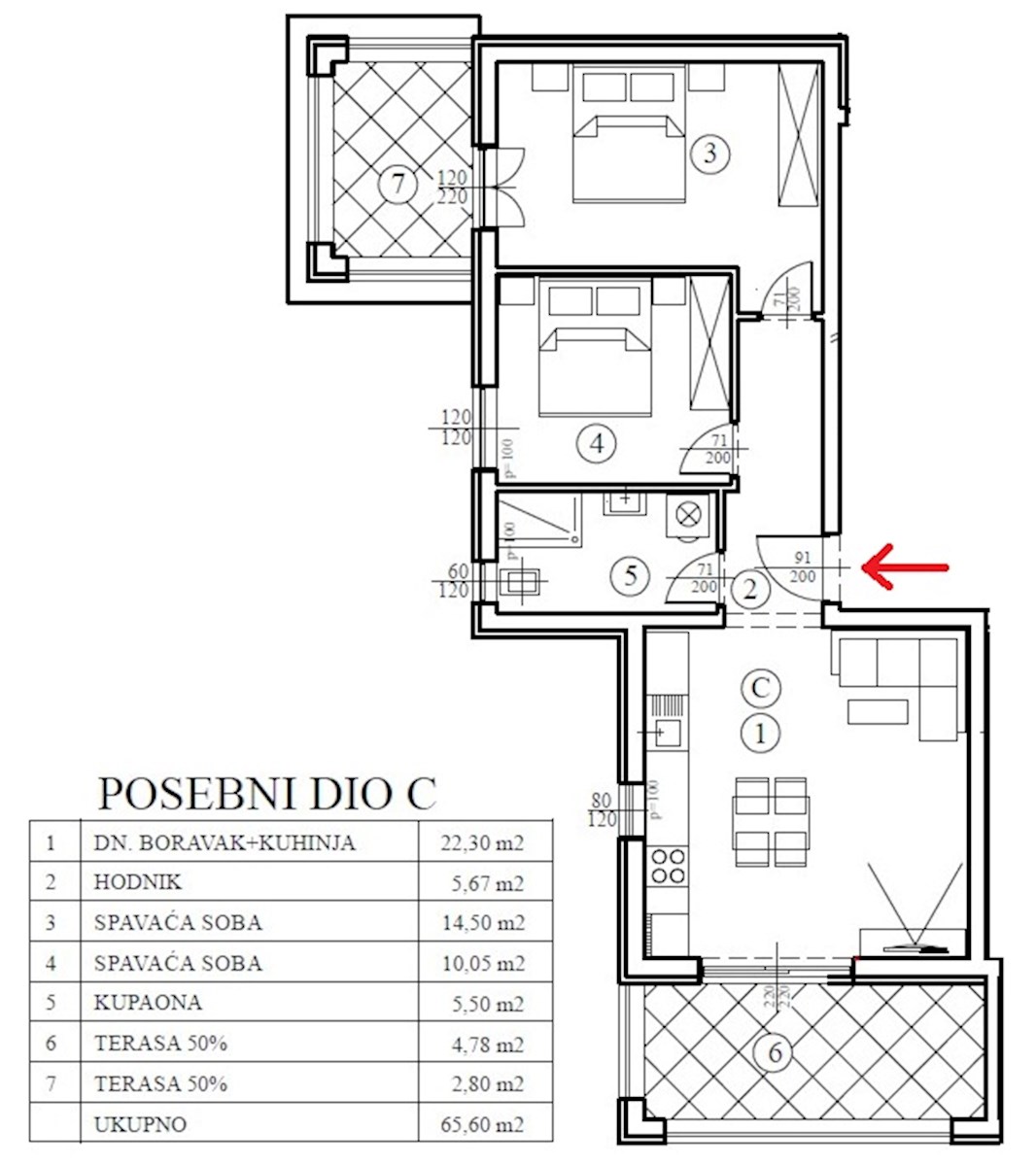 Poreč - okolica, novo stanovanje 66 m2, 2 terasi