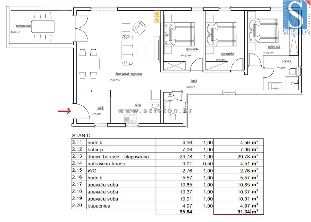 Istra, Poreč, novo stanovanje 91 m2, 1. nadstropje, cca 800 m od morja (zračne črte)